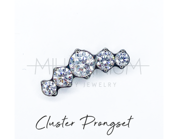 Cluster 5 Cristais Prongset (14G)