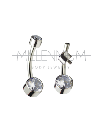 Navel Flat Com Cristais (14G)