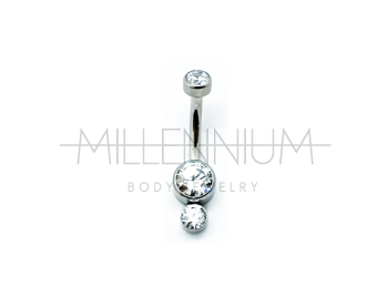 Navel Flat Double Cristal (14G)